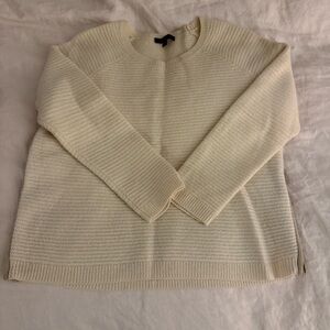 J. Crew Cream Sweater with Side Zipper